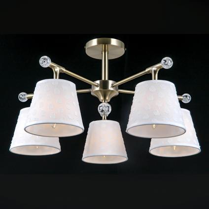 Люстра MD40196/5 AB бронза/абажур 5x40W E14 d580 h310